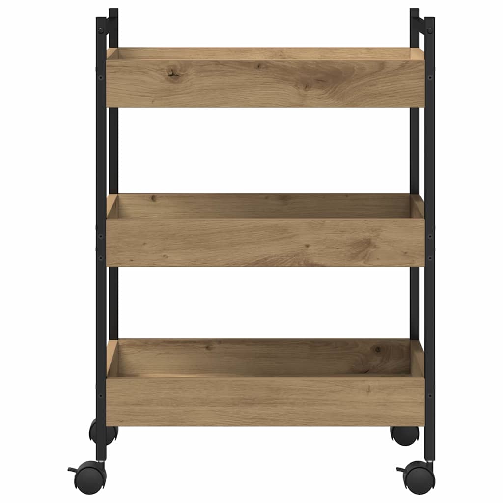 Kuchyňský Vozík Artisanový Dub 50 X 30 X 70 Cm Kompozitní Dřevo