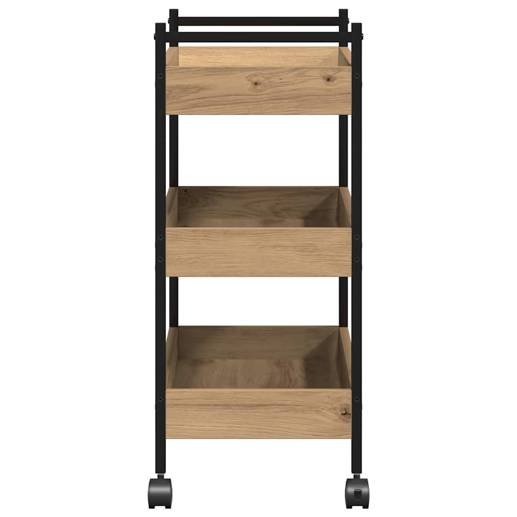 Kuchyňský Vozík Artisanový Dub 50 X 30 X 70 Cm Kompozitní Dřevo