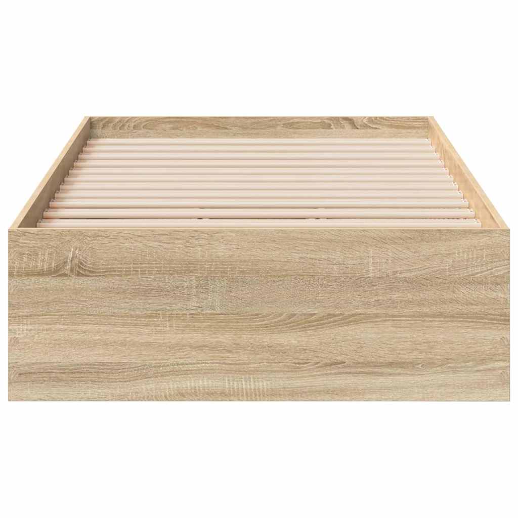 Rám Postele Se Zásuvkou Hnědá 90 X 190 Cm Kompozitní Dřevo