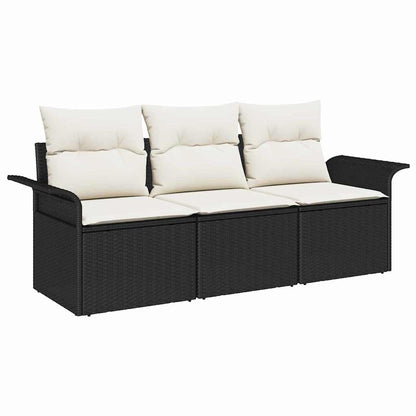 Set Pohovek 3 Ks 3-Počet Míst Černá Polyratan