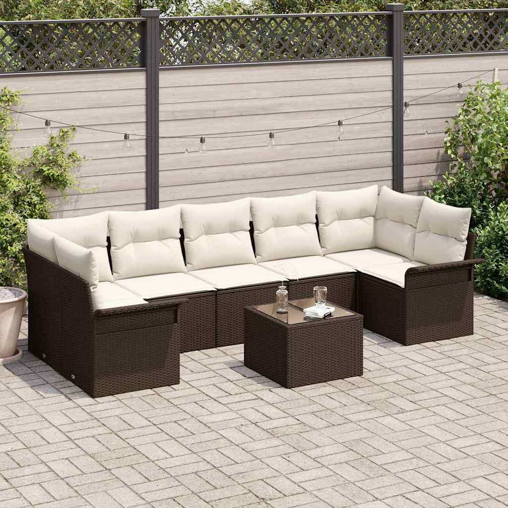 Sada Zahradních Pohovek 8 Ks Černá Polyratan