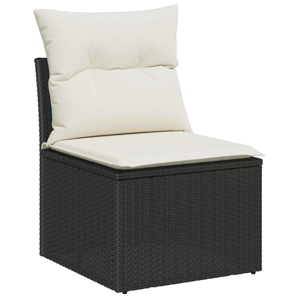 Sada Zahradních Pohovek 7 Ks Černá Polyratan