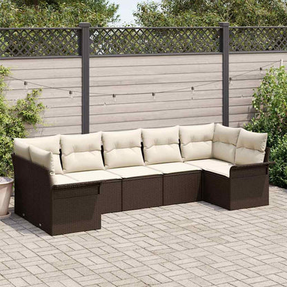 Sada Zahradních Pohovek 7 Ks Černá Polyratan