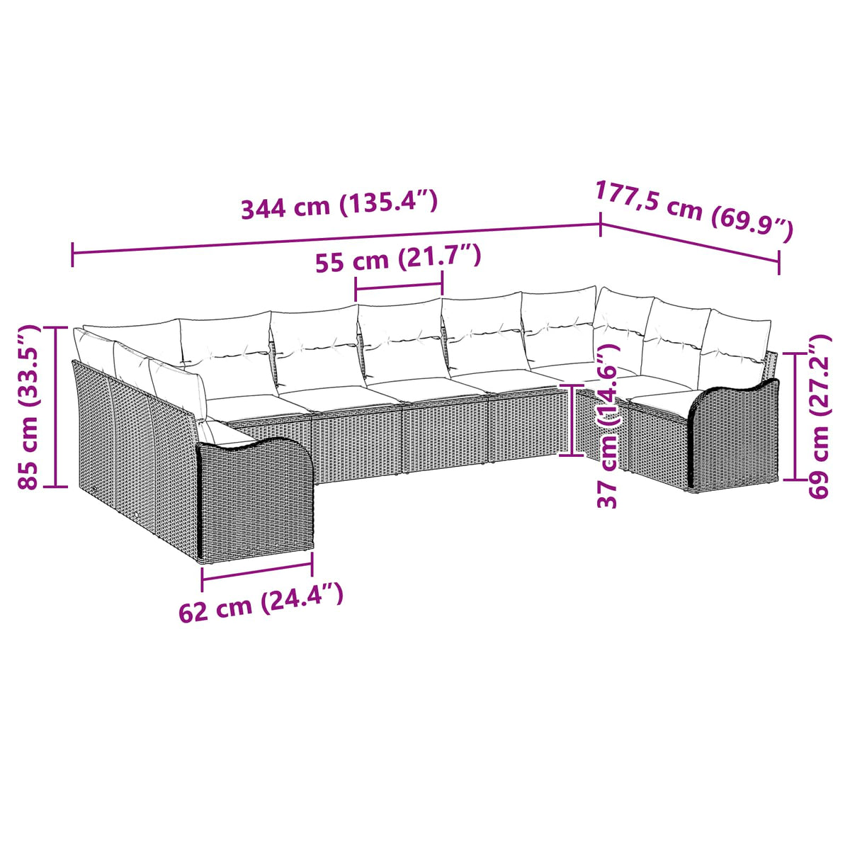 Set Pohovek 10 Ks Polyester