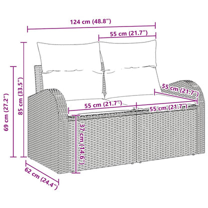 Set Pohovek S Polštářem Černá Polyester