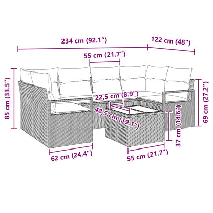 Set Pohovek 7 Ks 6-Počet Míst Polyratan