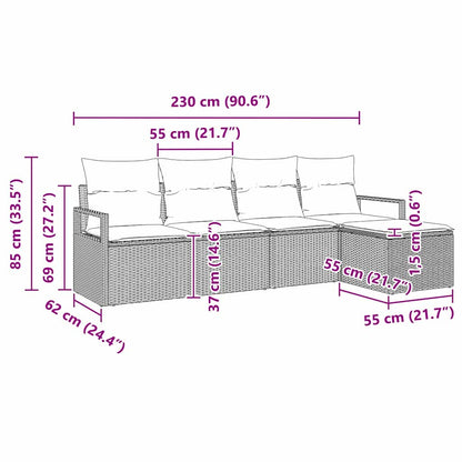 Set Pohovek 5 Ks Černá Polyratan