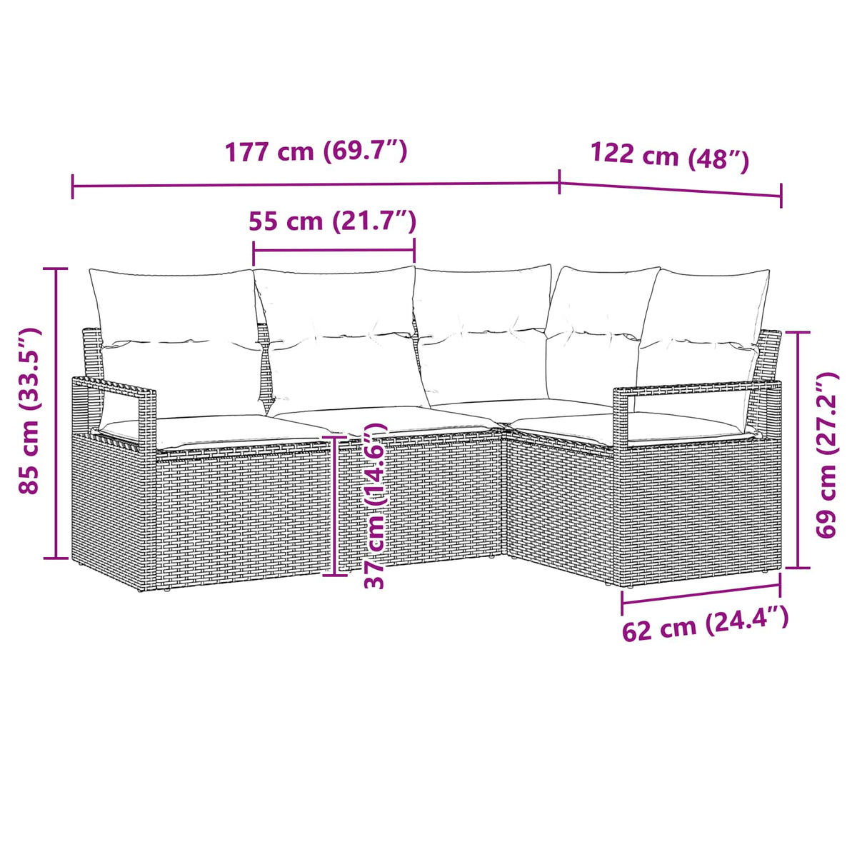 Set Pohovek 4 Ks Polyratan