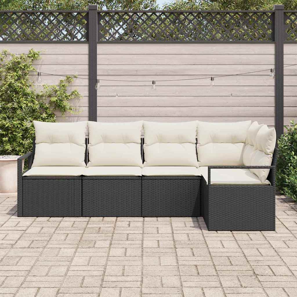 Set Pohovek 5 Ks Černá Polyratan