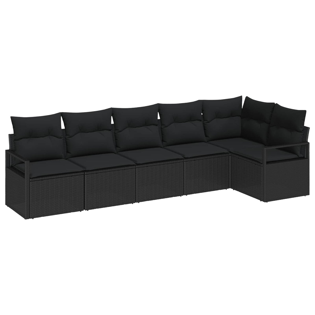 Set Pohovek 6 Ks Černá Polyratan