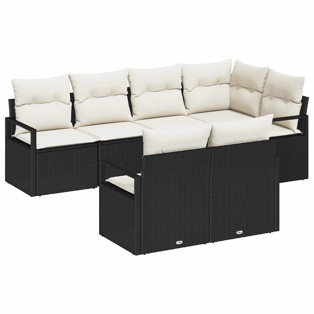 Set Pohovek 7 Ks Černá Polyratan