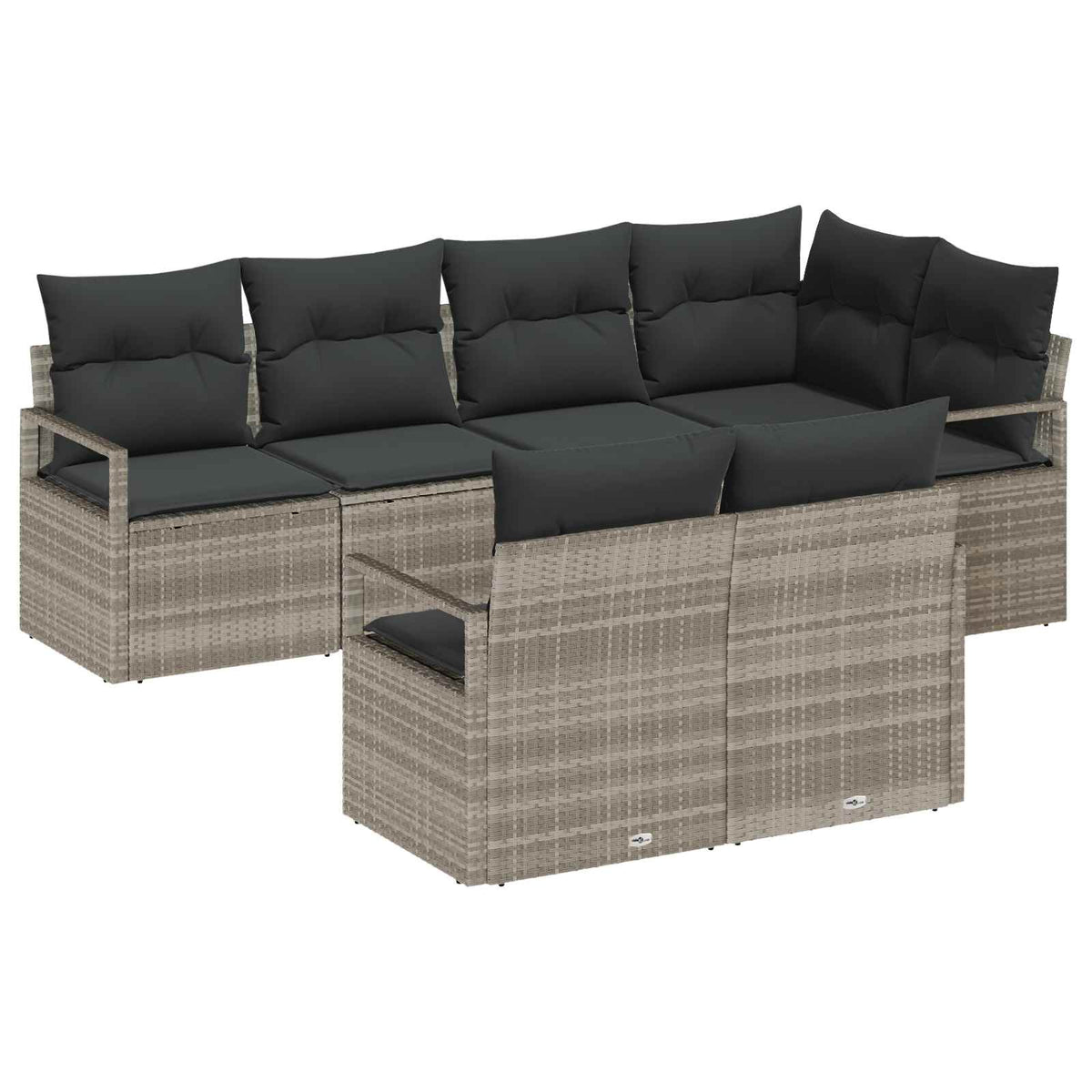 Set Pohovek 7 Ks Černá Polyratan