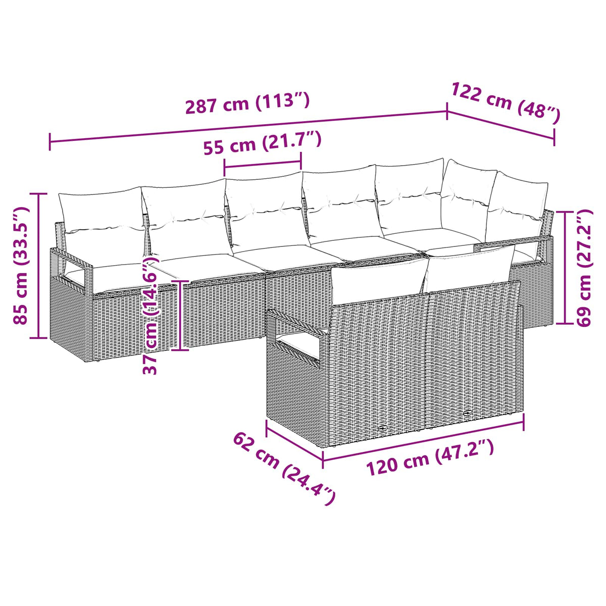 Set Pohovek 8 Ks Polyratan