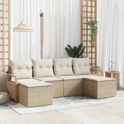 Set Pohovek 6 Ks Černá Polyratan
