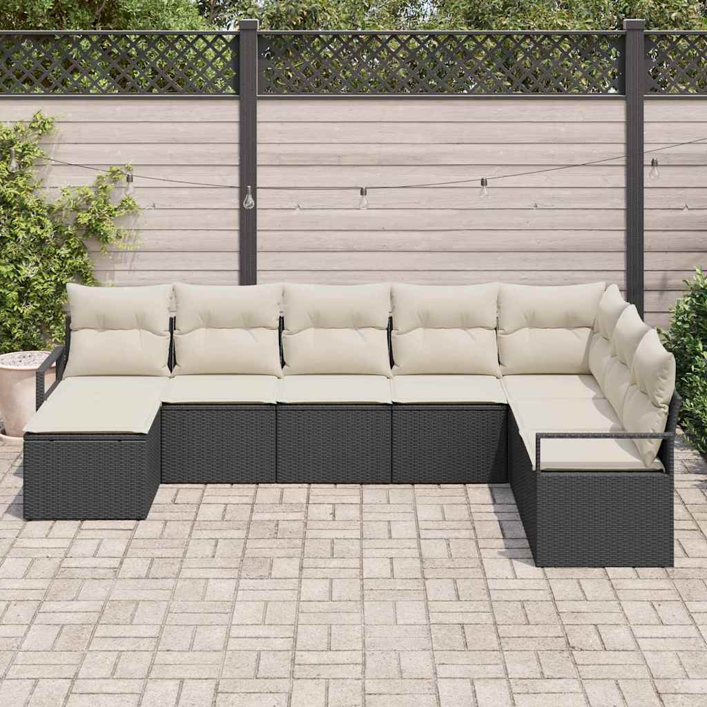 Set Pohovek 8 Ks Černá Polyratan