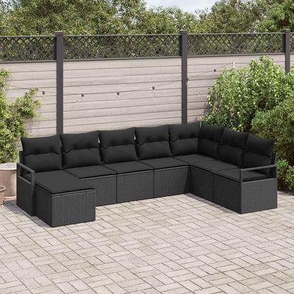 Set Pohovek 8 Ks Černá Polyratan