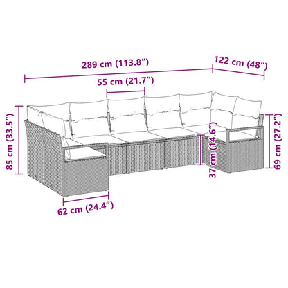 Set Pohovek 7 Ks Černá Polyratan