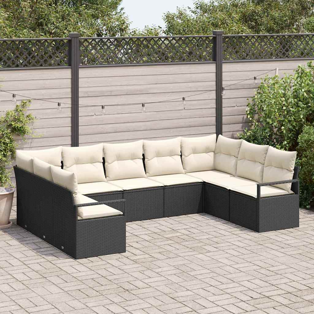 Set Pohovek 9 Ks Černá Polyratan