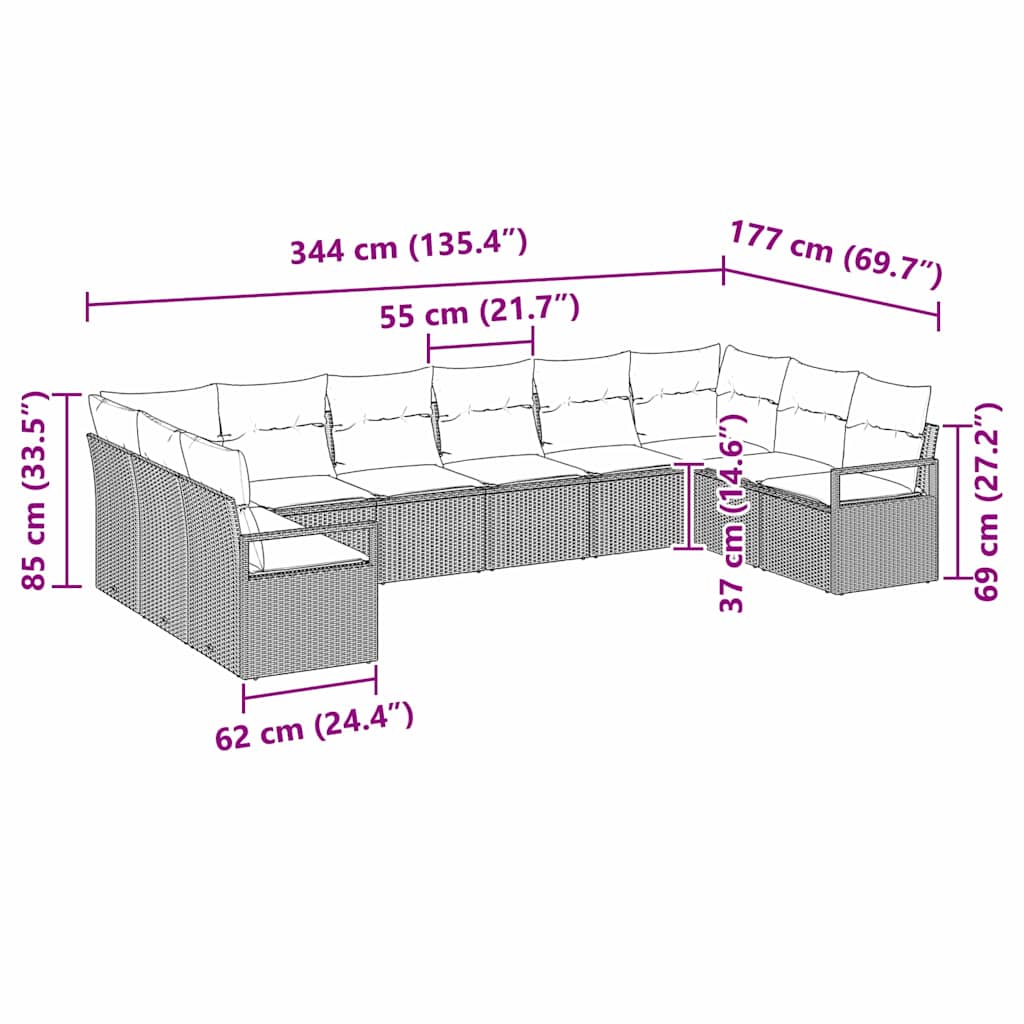 Set Pohovek 10 Ks Polyratan