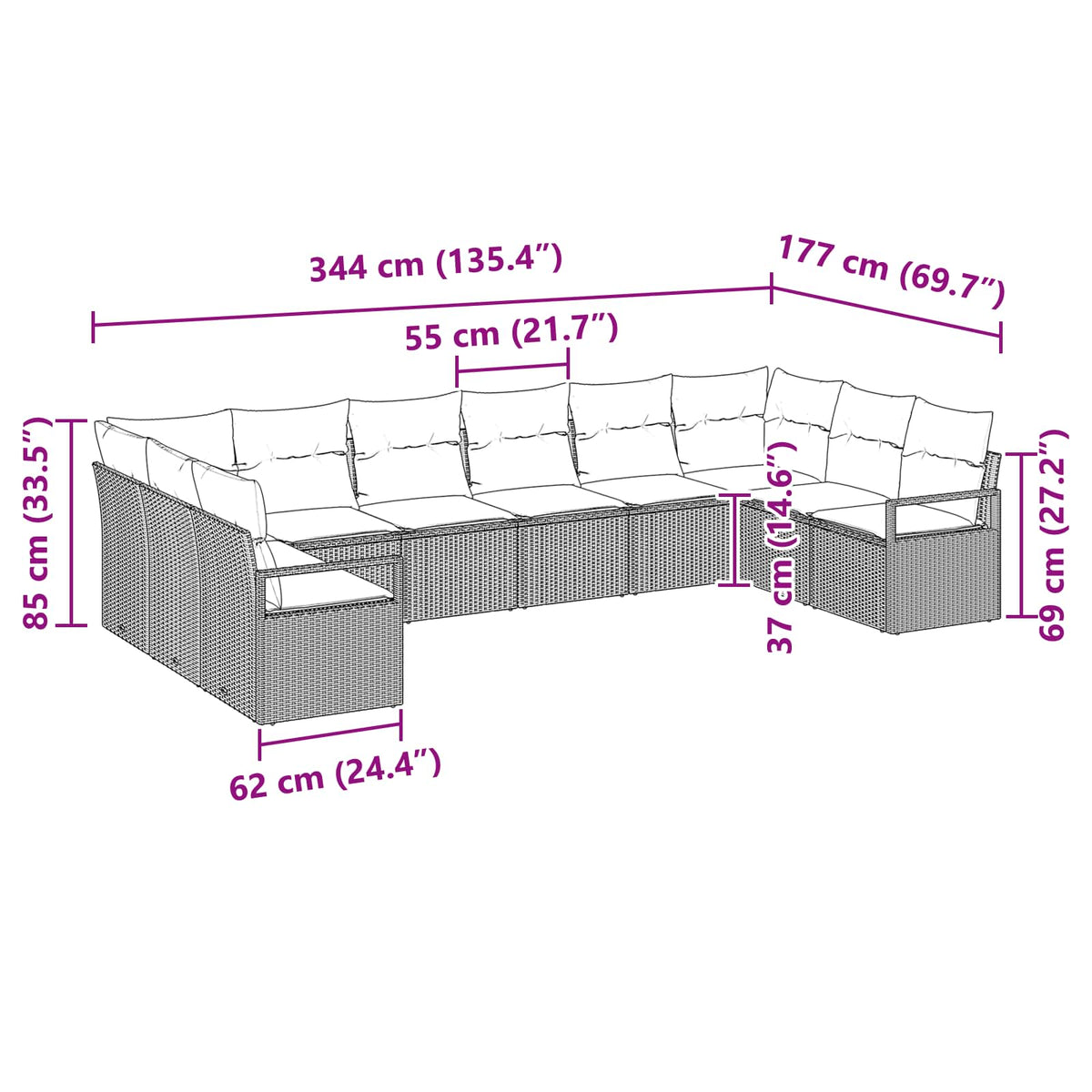 Set Pohovek 10 Ks Polyratan