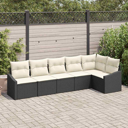 Set Pohovek 6 Ks Černá Polyratan