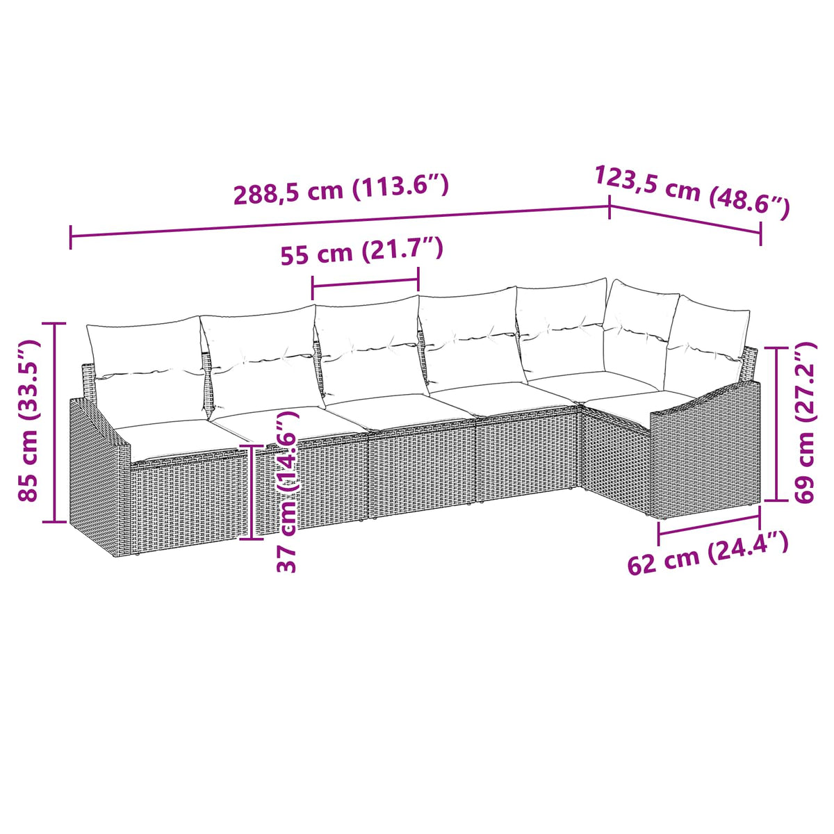 Set Pohovek 6 Ks Polyratan