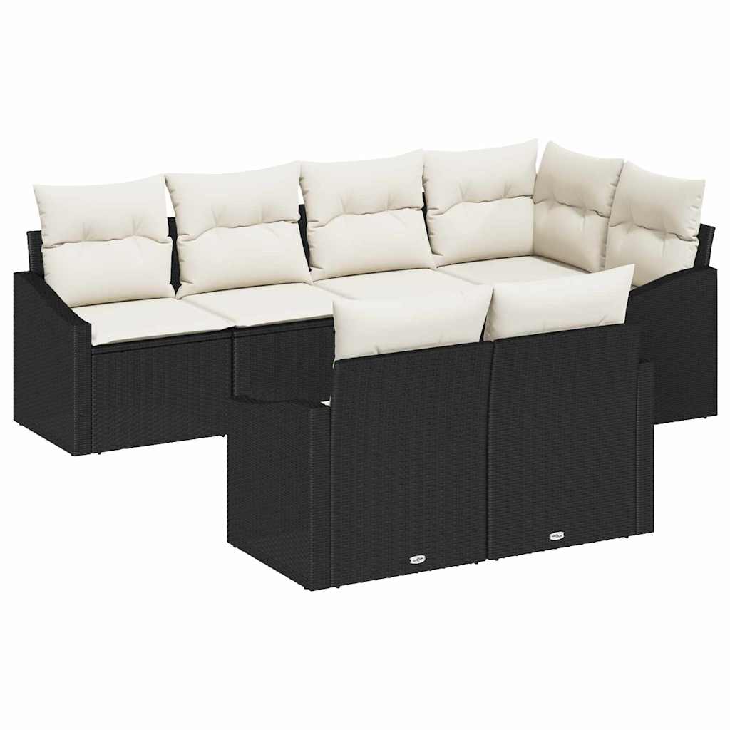 Set Pohovek 7 Ks Černá Polyratan