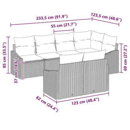 Set Pohovek 7 Ks Černá Polyratan