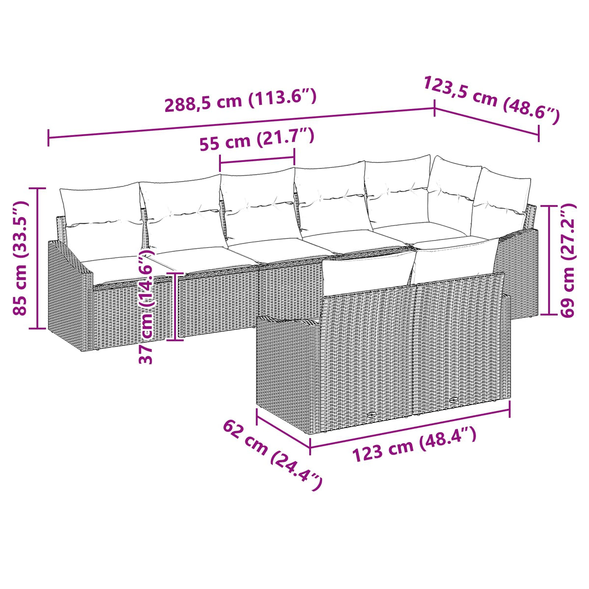 Set Pohovek 8 Ks Polyratan