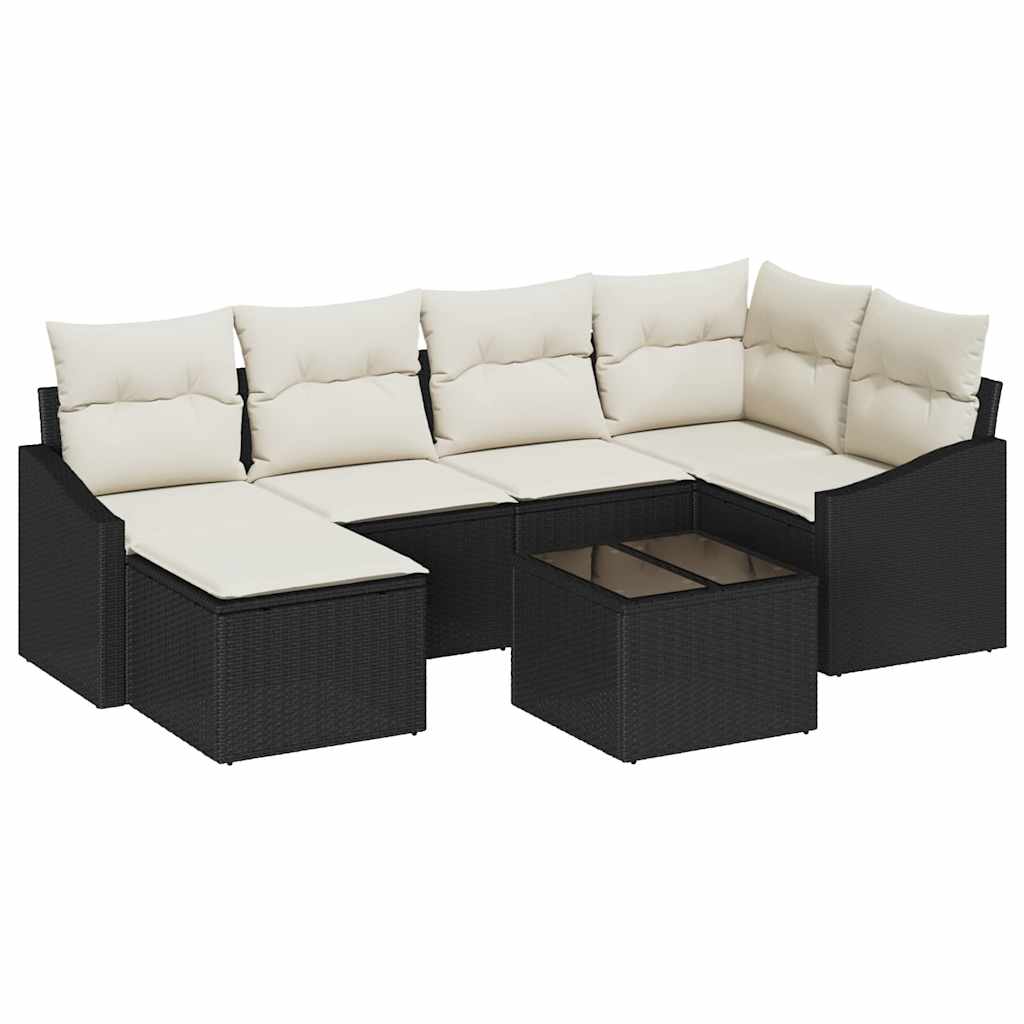 Set Pohovek 7 Ks Černá Polyratan