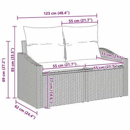 Set Pohovek 7 Ks Černá Polyratan