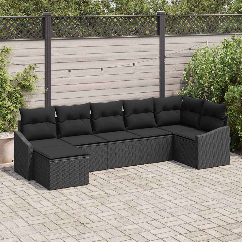 Set Pohovek 7 Ks Hnědá Polyratan