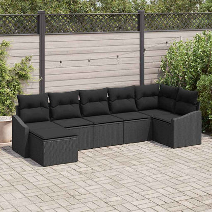 Set Pohovek 7 Ks Hnědá Polyratan
