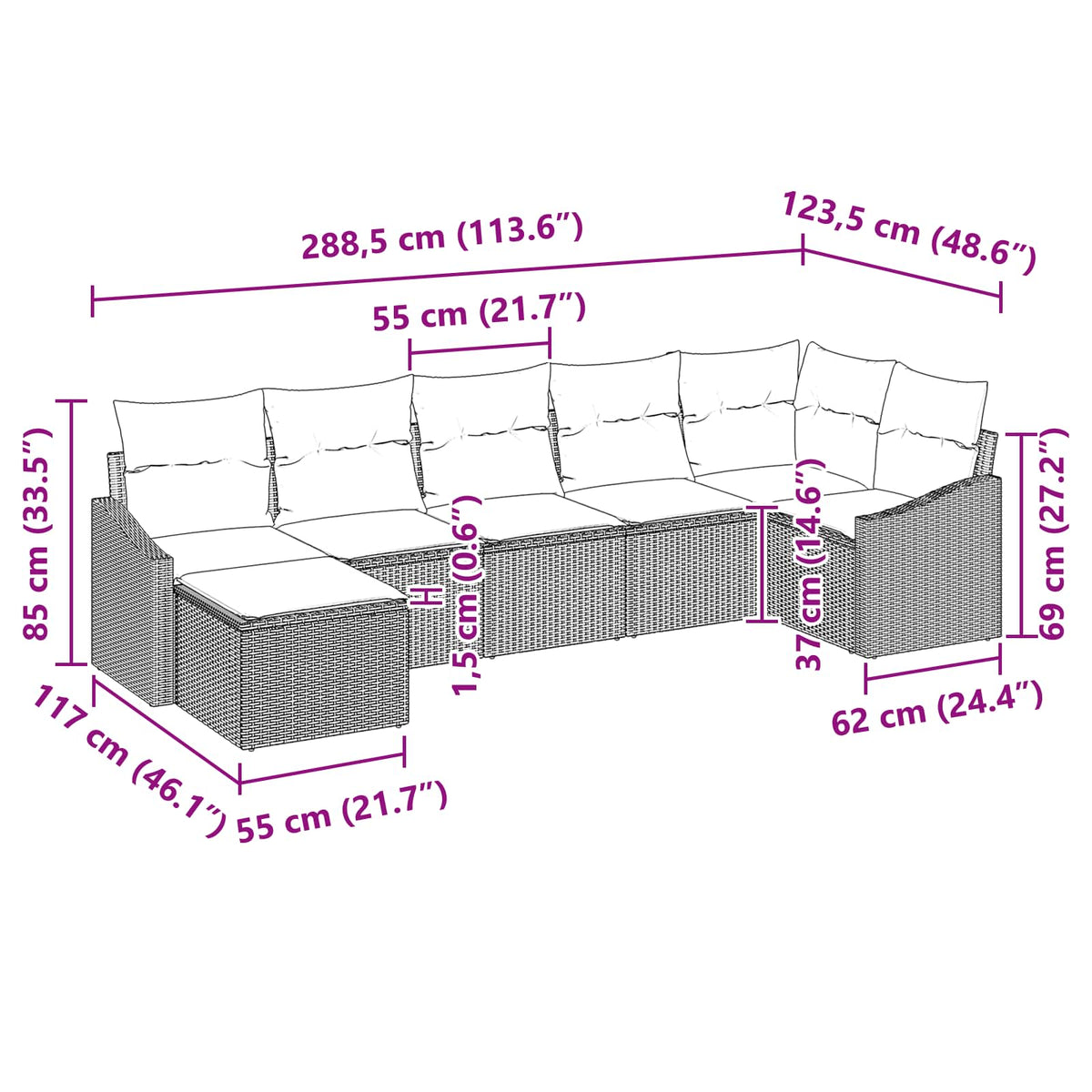 Set Pohovek 7 Ks Polyratan