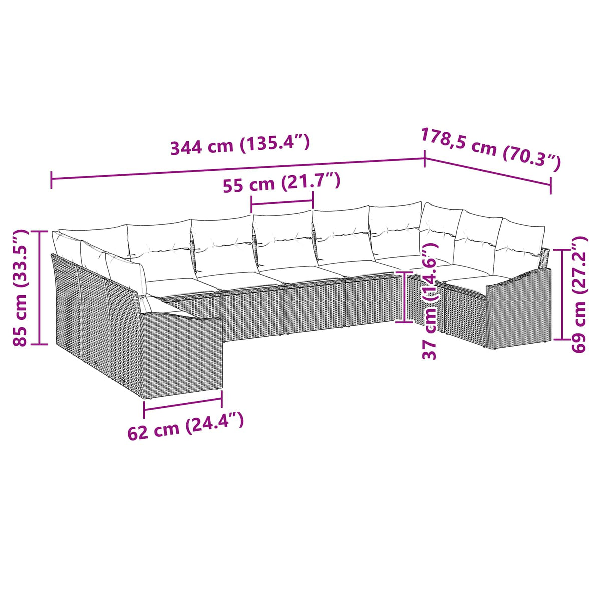 Set Pohovek 10 Ks Polyratan