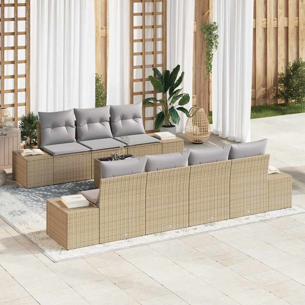 Sada Zahradních Pohovek 8 Ks Černá Polyratan