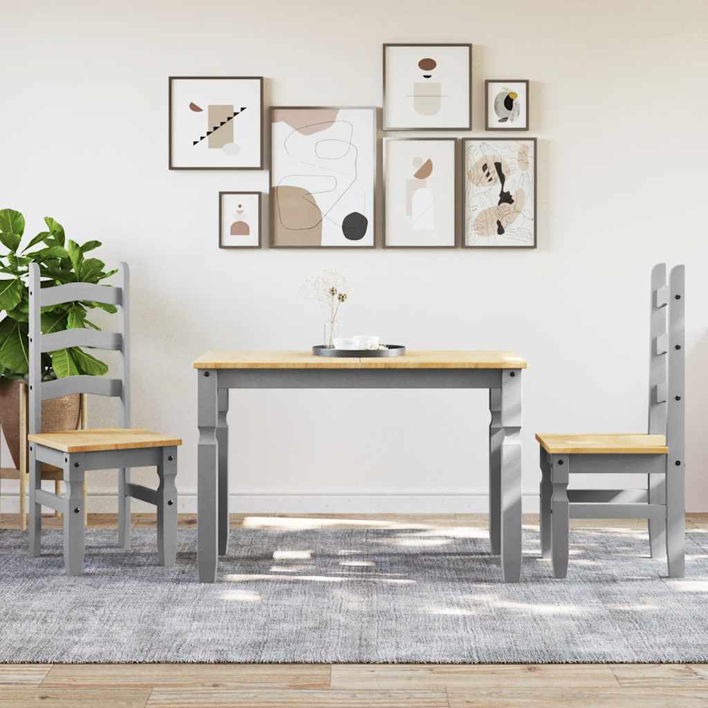 Jídelní Set Ze 3 Kusů "Panama" Grey Borovicový Masiv Šedá