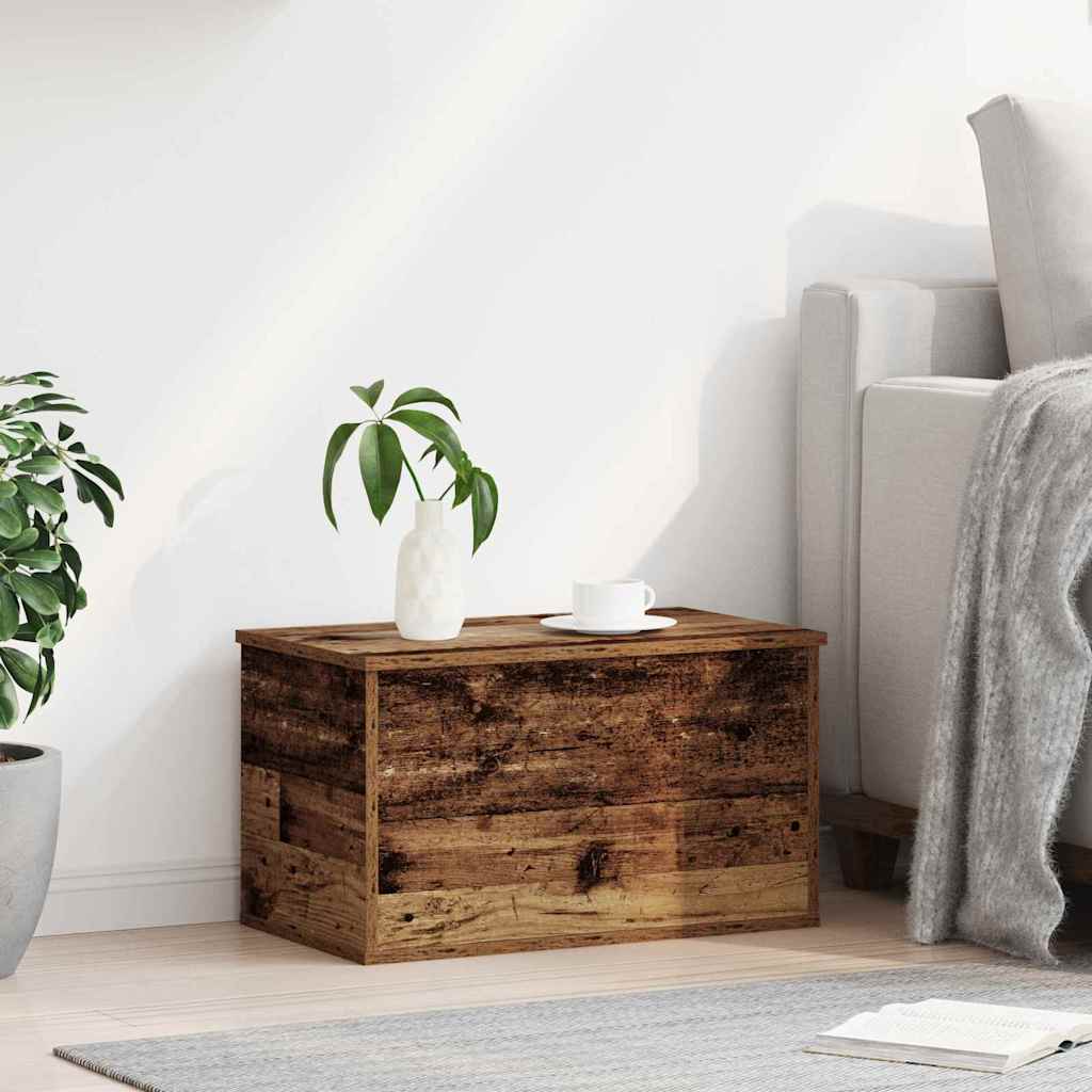 Úložná Krabice Staré Dřevo 60 X 35 X 35 Cm Kompozitní Dřevo