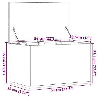 Úložná Krabice Staré Dřevo 60 X 35 X 35 Cm Kompozitní Dřevo