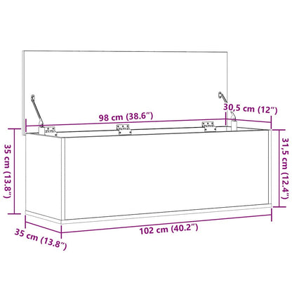 Úložná Krabice Staré Dřevo 102 X 35 X 35 Cm Kompozitní Dřevo