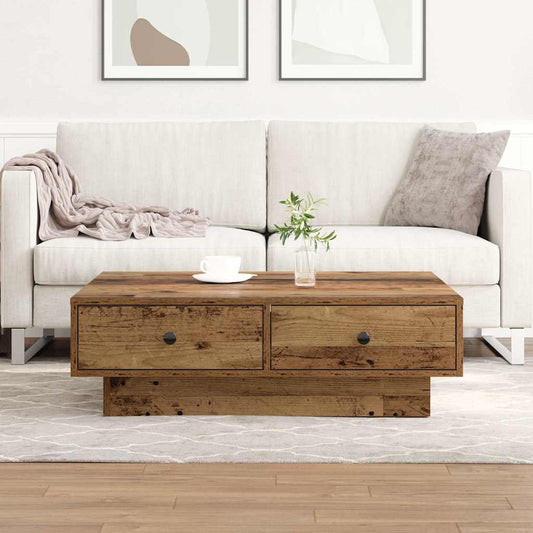 Konferenční Stolek Staré Dřevo 90 X 90 X 28 Cm Kompozitní Dřevo