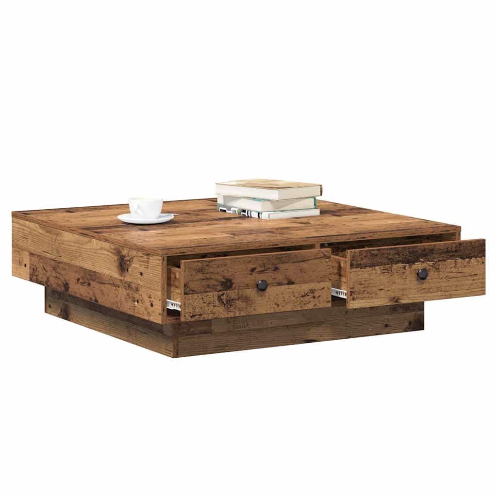 Konferenční Stolek Staré Dřevo 90 X 90 X 28 Cm Kompozitní Dřevo