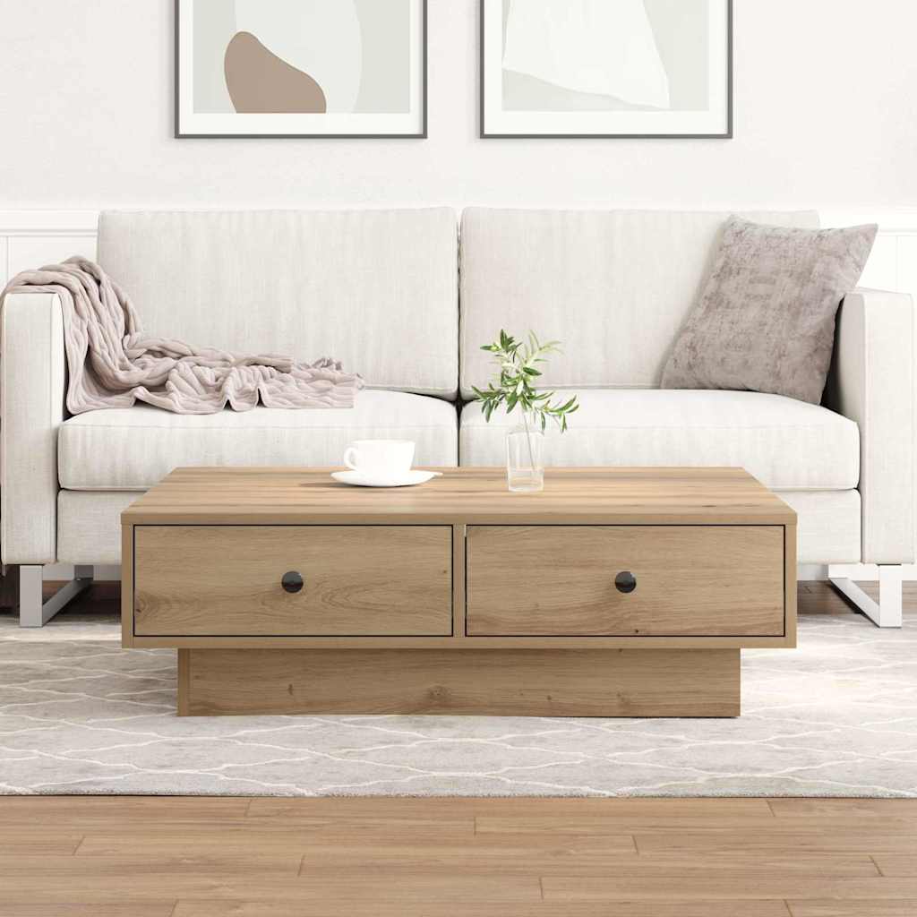 Konferenční Stolek Artisanový Dub 90 X 90 X 28 Cm