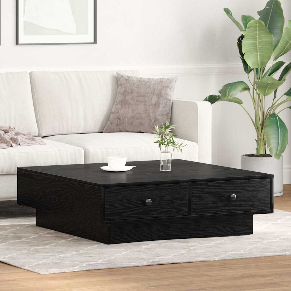 Konferenční Stolek Černý Dub 90 X 90 X 28 Cm Kompozitní Dřevo