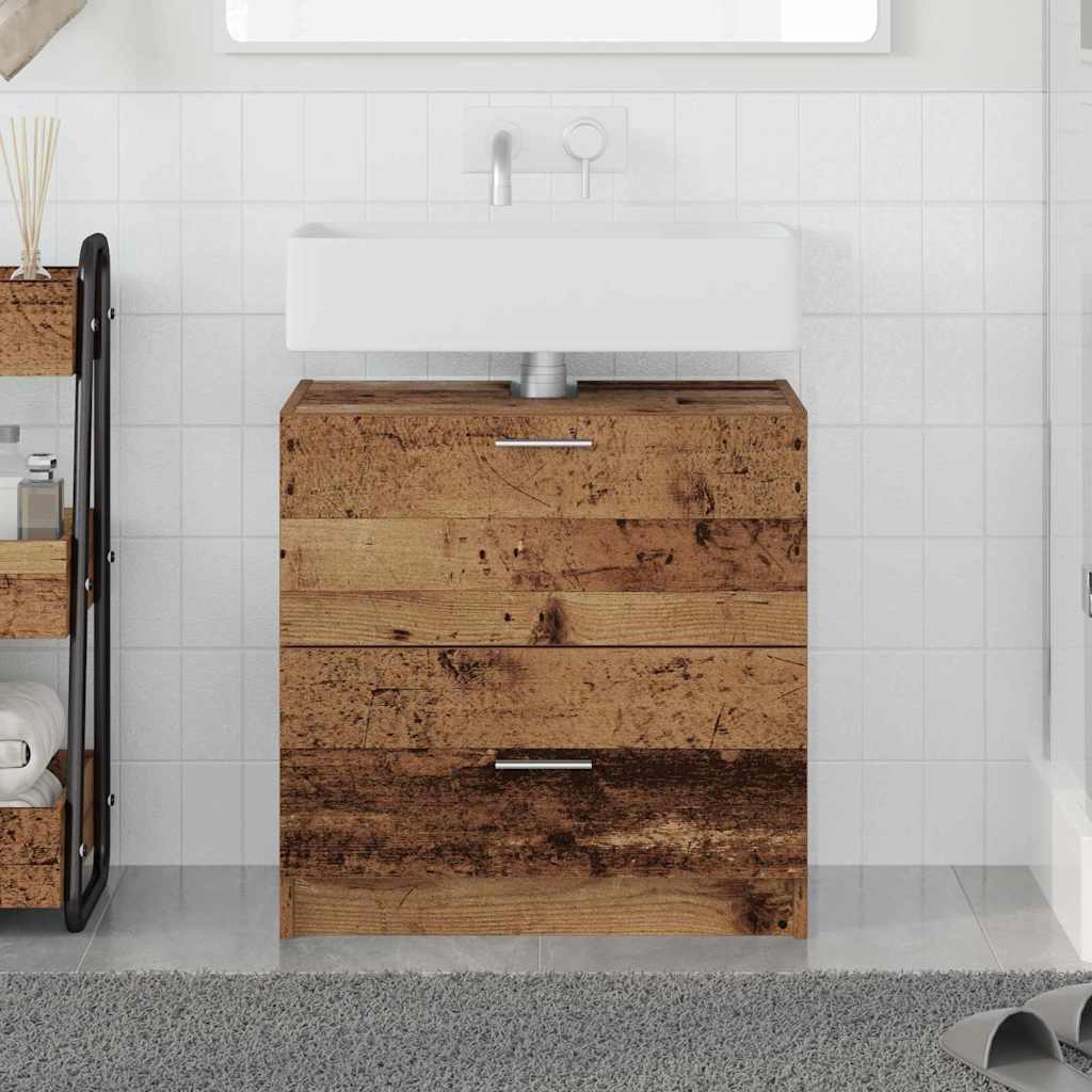 Koupelnová Skříň Staré Dřevo 59 X 37 X 59 Cm Kompozitní Dřevo