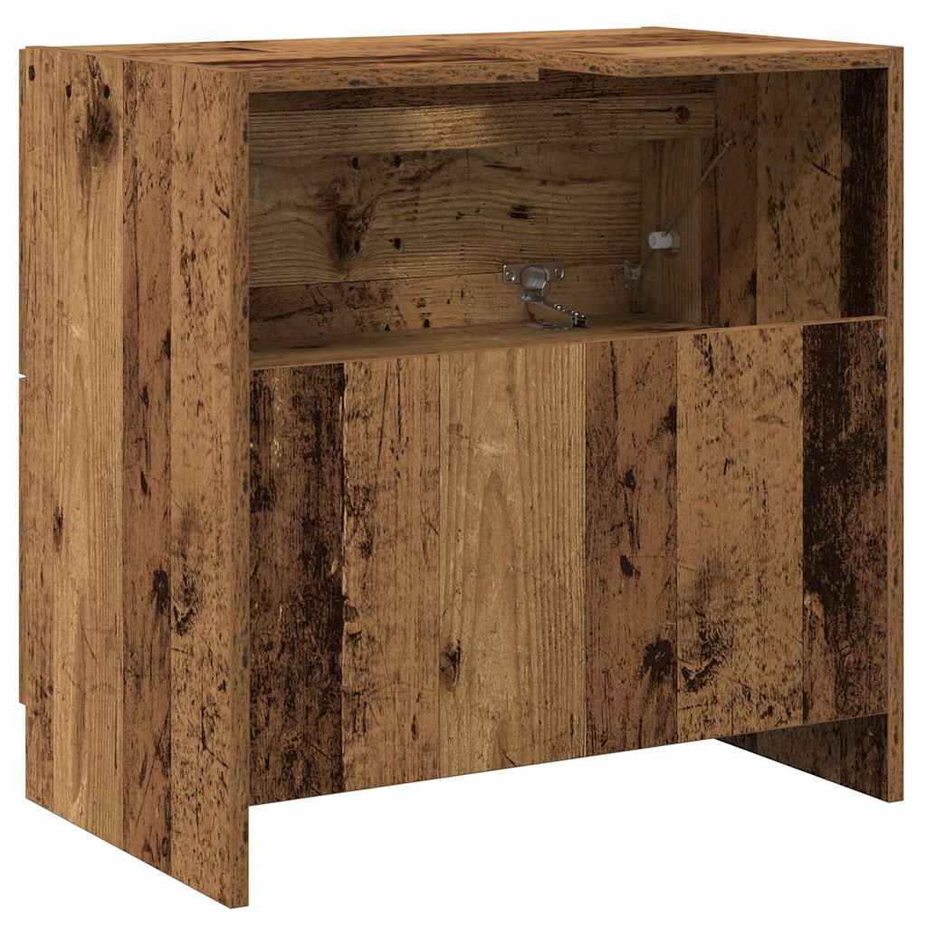 Koupelnová Skříň Staré Dřevo 59 X 37 X 59 Cm Kompozitní Dřevo