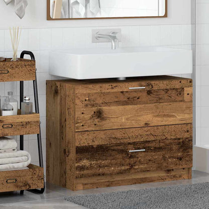 Koupelnová Skříň Staré Dřevo 78 X 37 X 59 Cm Kompozitní Dřevo