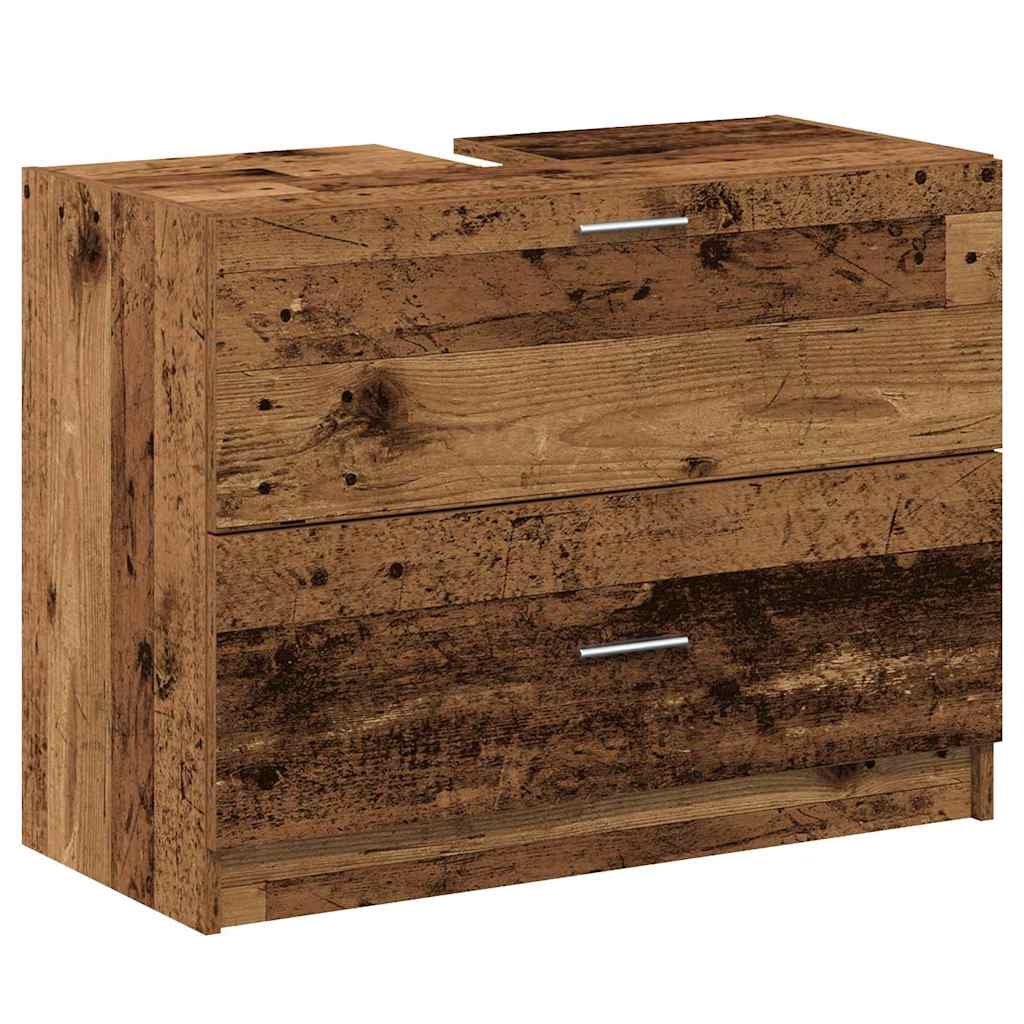 Koupelnová Skříň Staré Dřevo 78 X 37 X 59 Cm Kompozitní Dřevo
