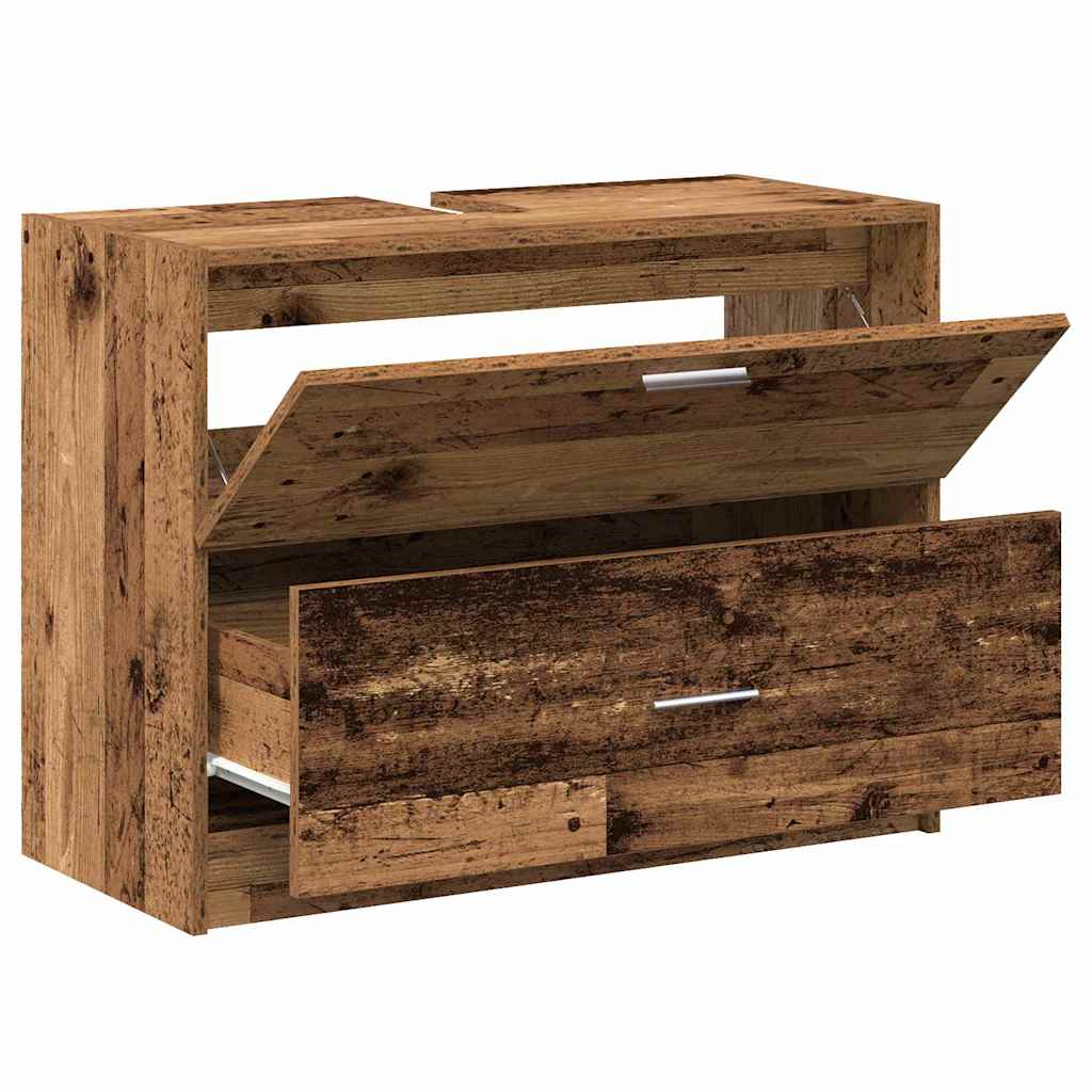 Koupelnová Skříň Staré Dřevo 78 X 37 X 59 Cm Kompozitní Dřevo
