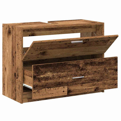 Koupelnová Skříň Staré Dřevo 78 X 37 X 59 Cm Kompozitní Dřevo